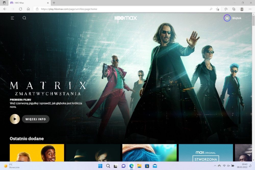 HBO Max na komputerze