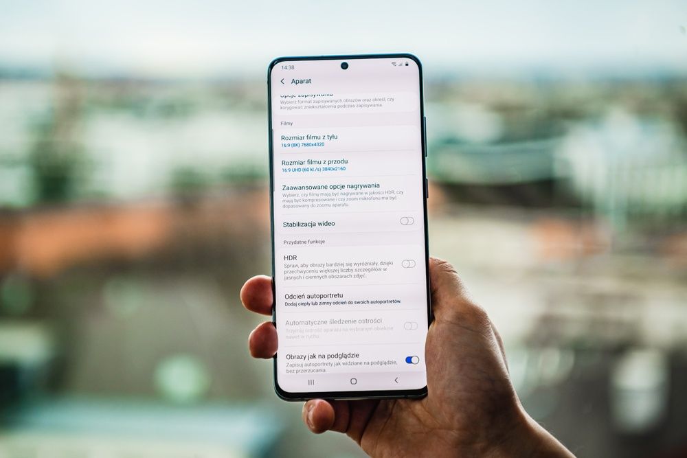 Rozdzielczość filmów Galaxy S20 Ultra