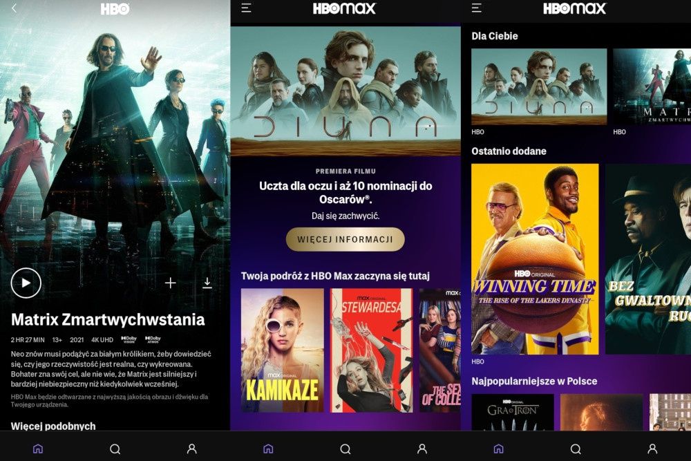 HBO Max na smartfonie