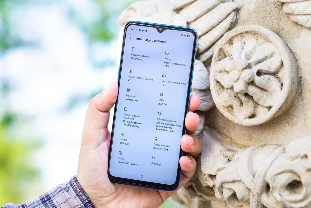 Oppo Reno 3 ekran ustawienia