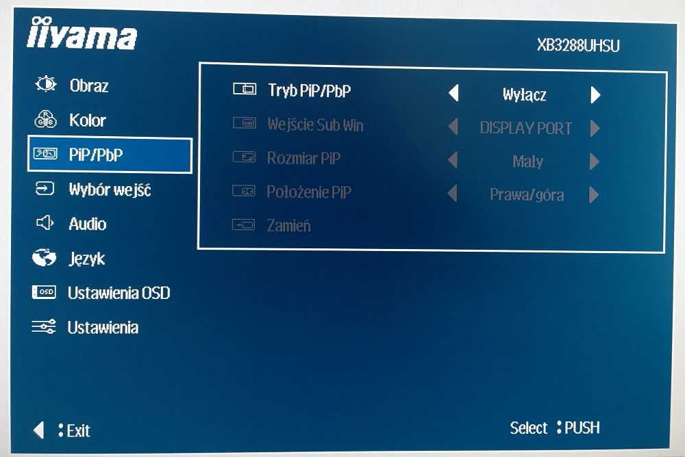 Iiyama XB3288UHSU - OSD