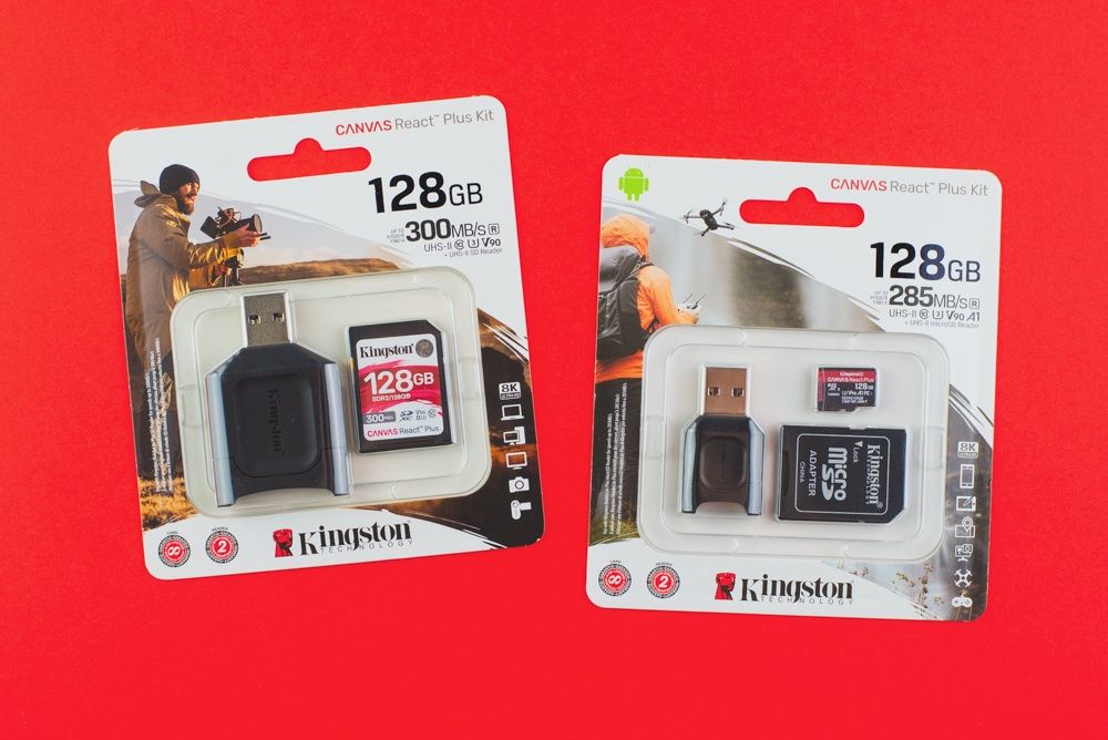 Kingston Canvas React Plus SDXC microSDXC pudełka