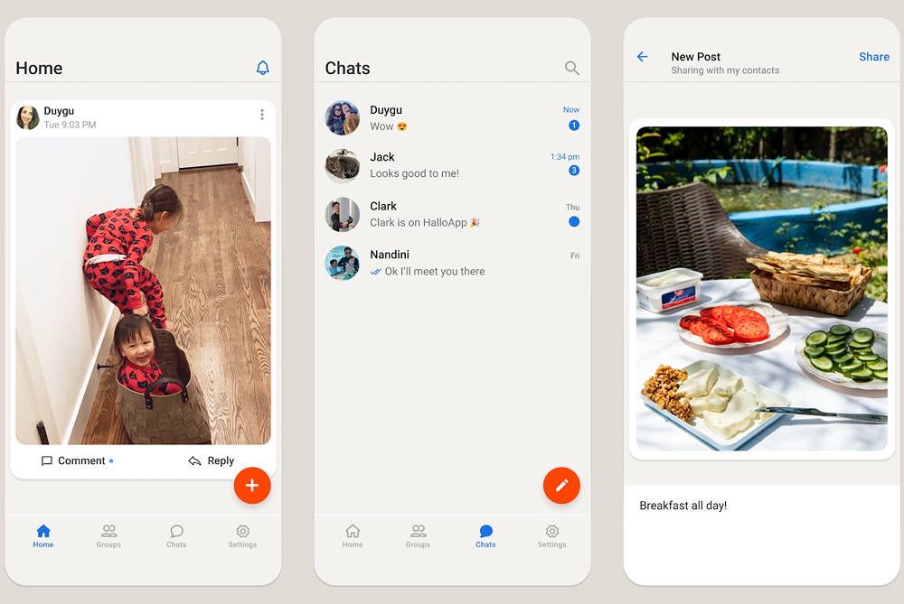HalloApp screen