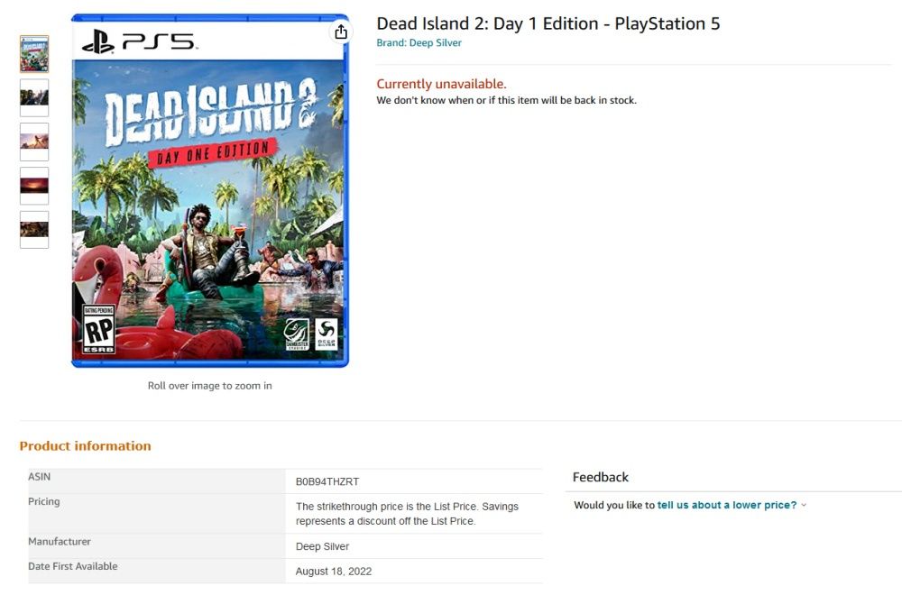 Amazon Dead Island 2