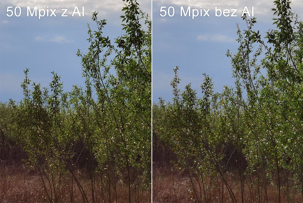 Huawei P40 Pro - porównanie zmiany jakości zdjęcia w trybie z AI i bez AI