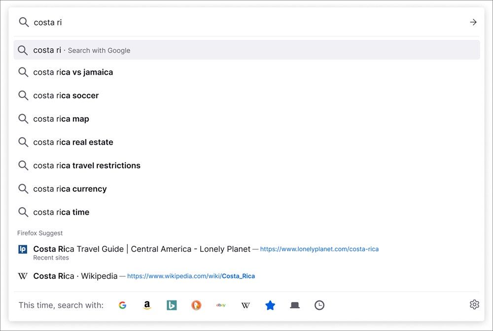 Firefox sugestie