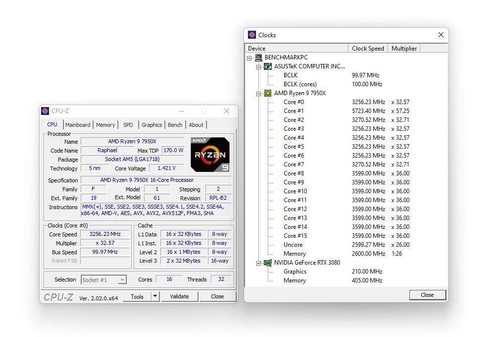 AMD Ryzen 9 7950X - taktowanie pojedynczego rdzenia