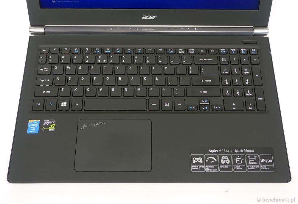 Acer Aspire V 15 Nitro Black Edition panel roboczy