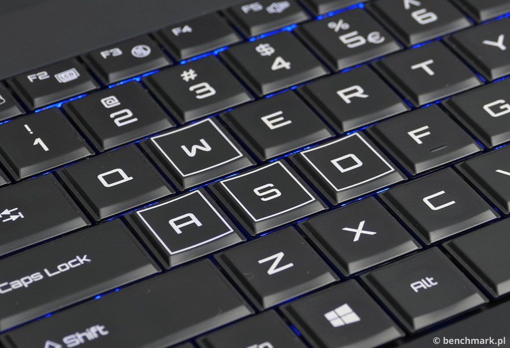 Hyperbook X15 klawisze wasd