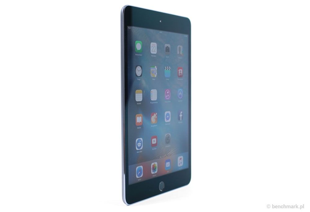 iPad mini 4 - zdjęcie przodu wykonane pod kątem