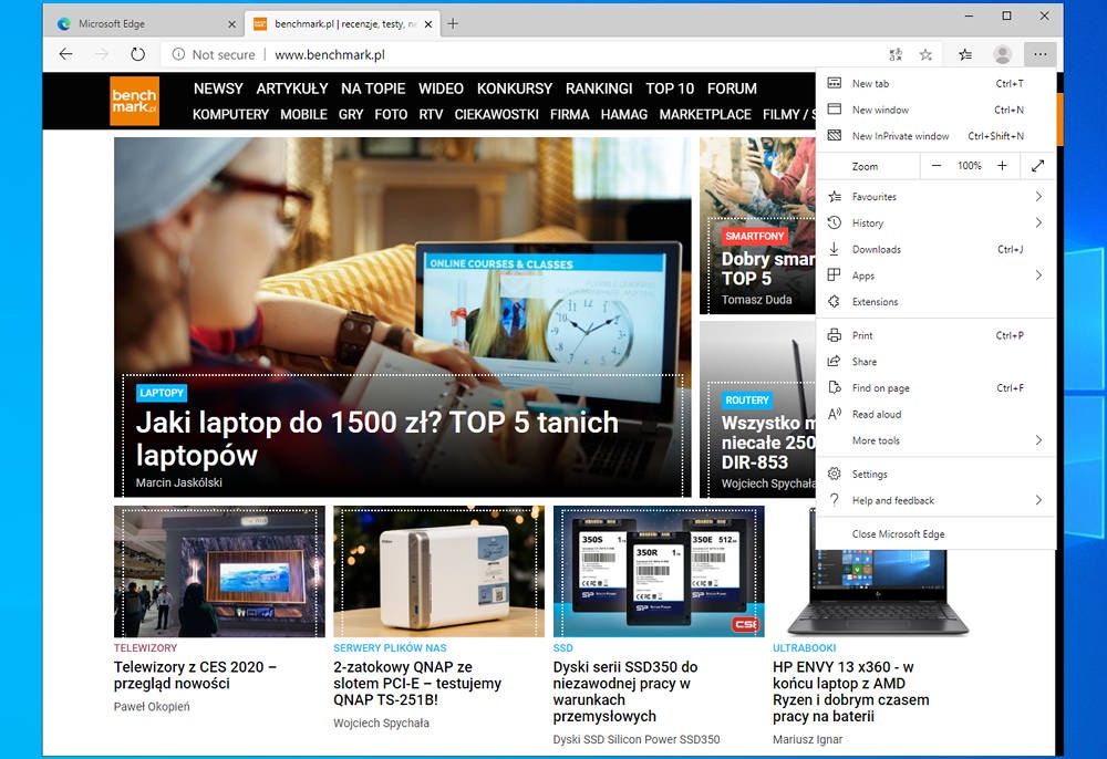 Microsoft Edge Chromium benchmark