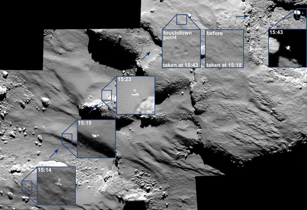 Philae lądowanie widziane z sondy Rosetta
