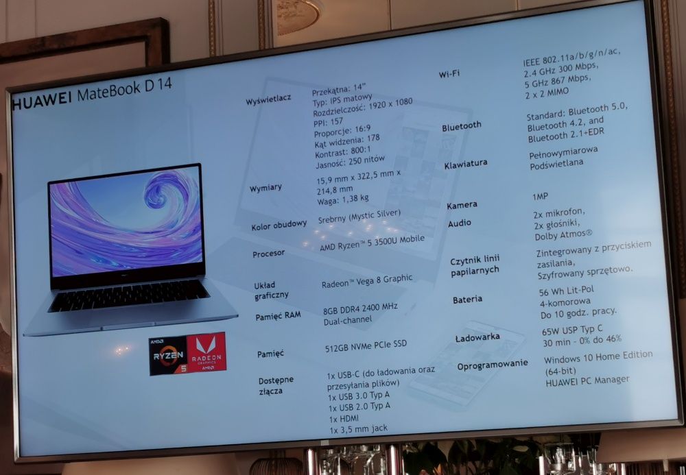 Huawei Matebook D14 specyfikacja