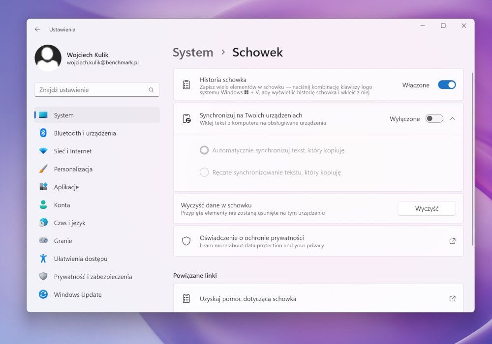 Windows 11 schowek wyłącz