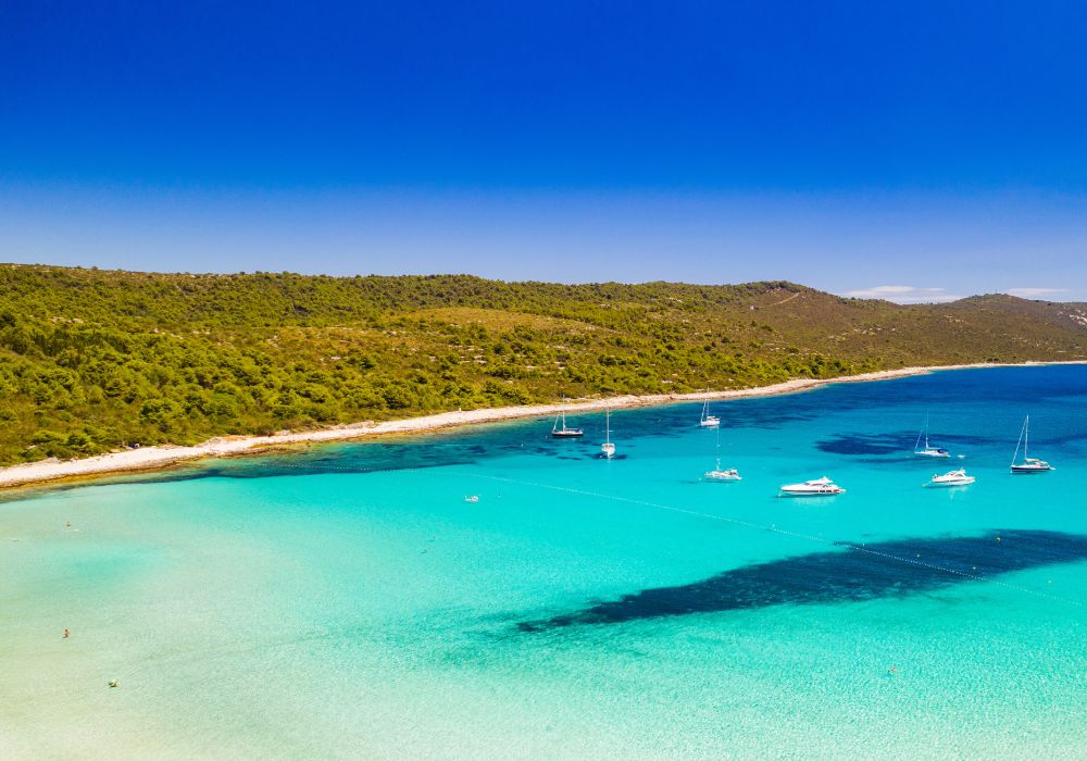 Plaża Sakarun (Saharun) na chorwackiej wyspie Dugi Otok.