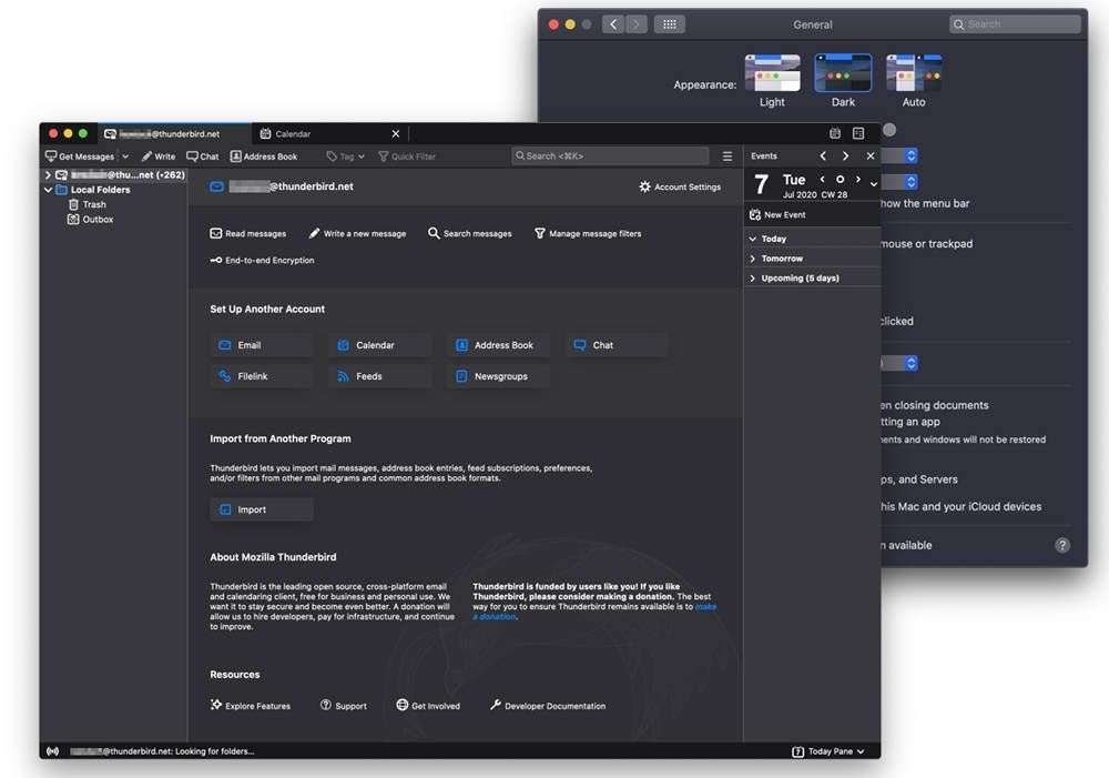 Thunderbird dark mode
