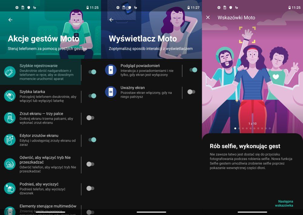 Motorola Moto G8 Power gesty moto