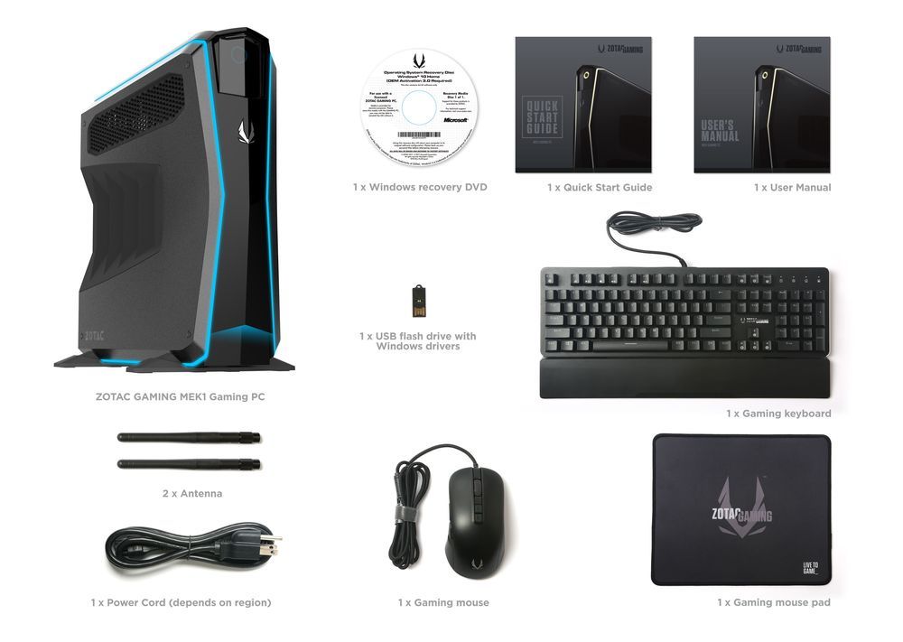 Zotac MEK1 - wyposażenie
