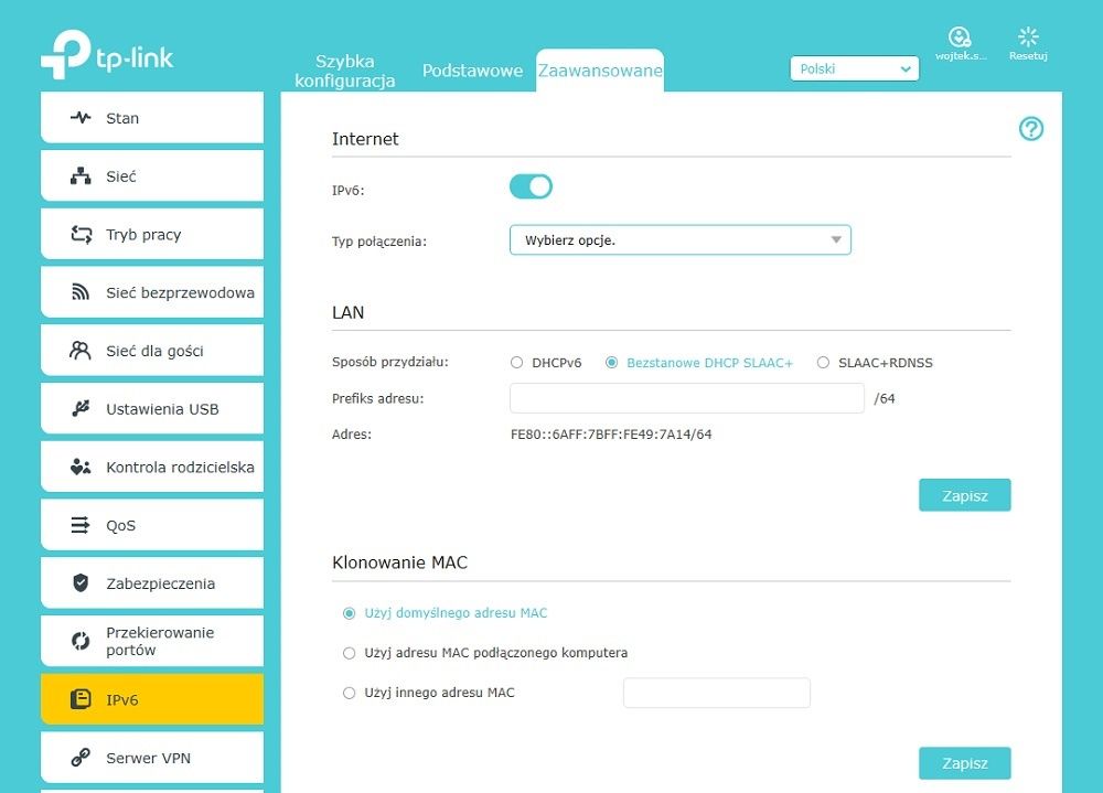 TP-Link Konfiguracja Zaawansowana
