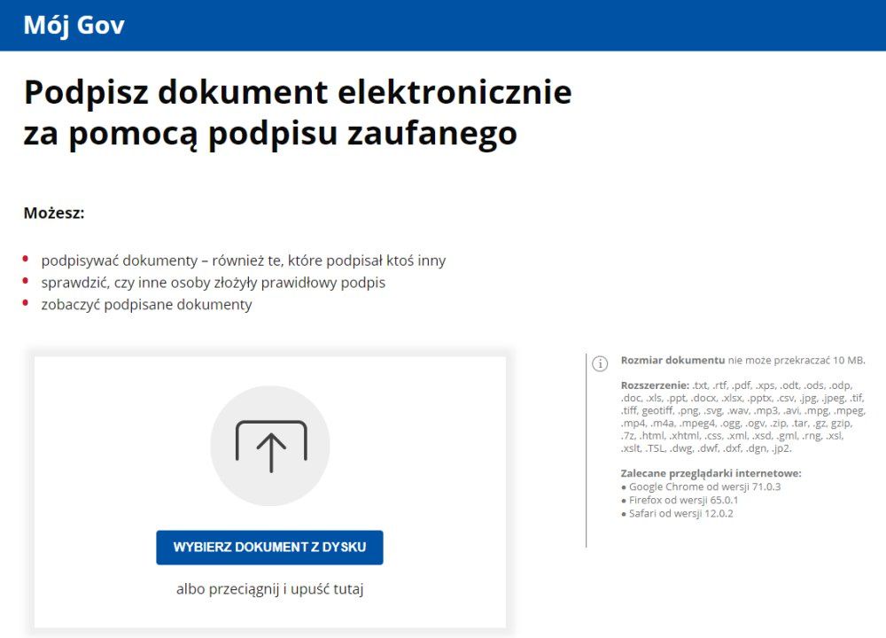 Podpisz dowolny dokument Profilem zaufanym