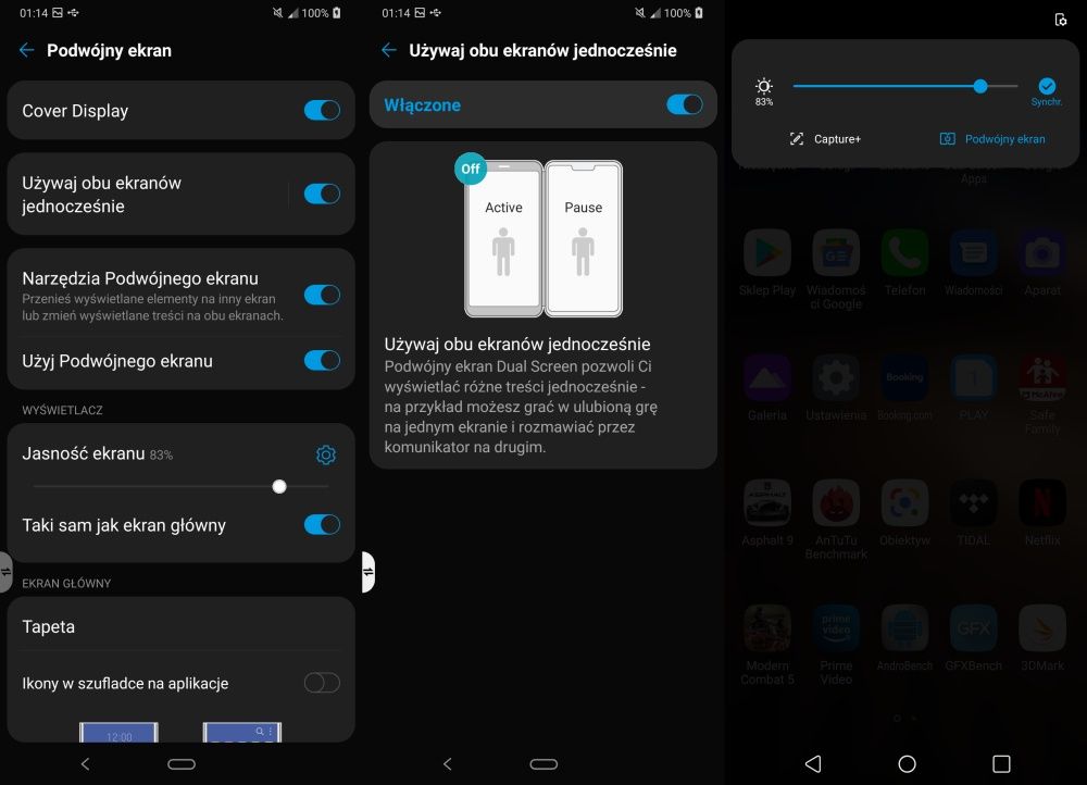 LG G8X ThinQ Dual Screen - narzędzia w menu