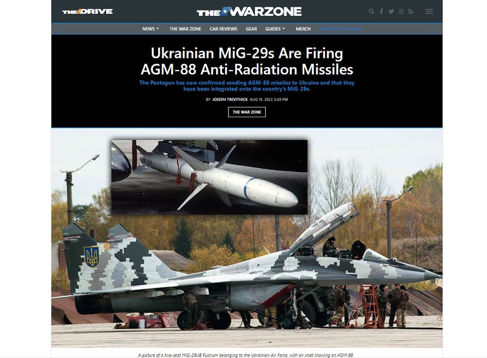 Amerykańskie pociski niszczące radary w ukraińskich Mig-29