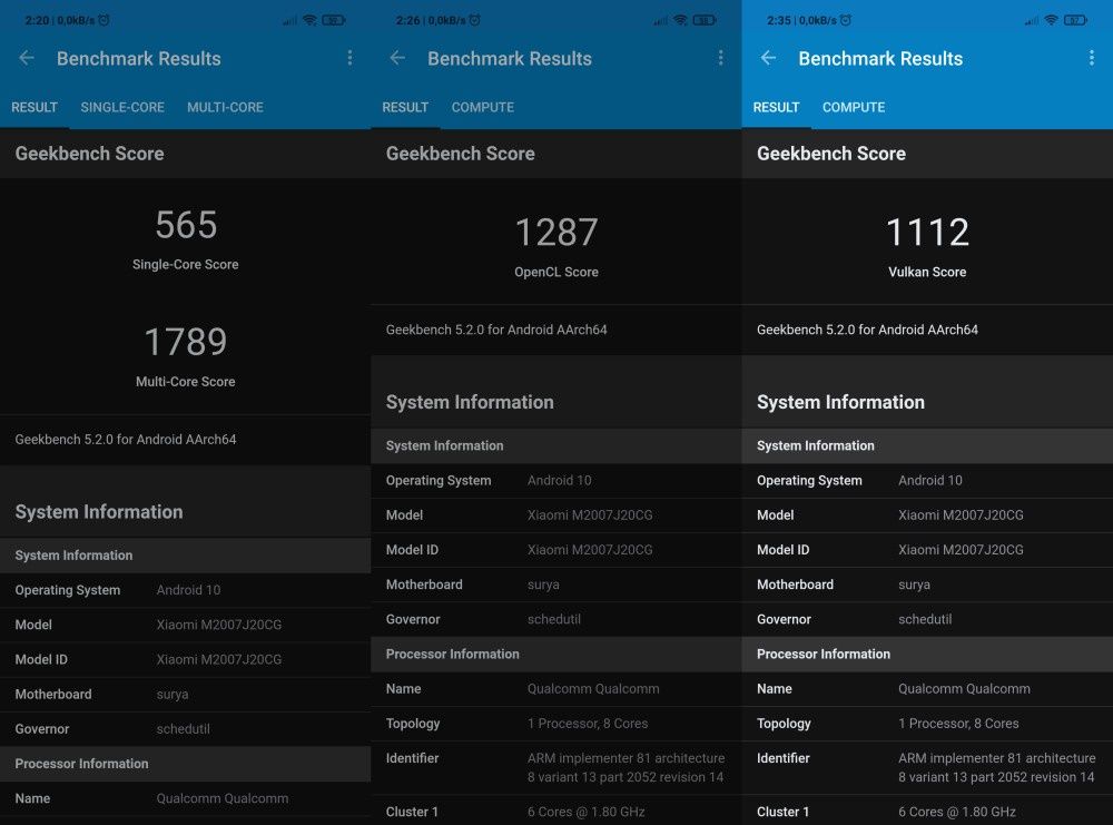 POCO X3 NFC Geekbench 5.1