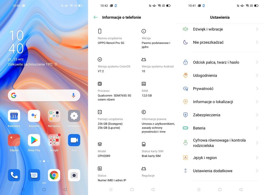 ColorOS 7.2 wygląd, parametry