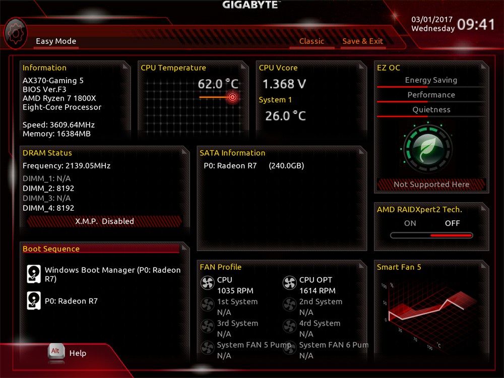 Gigabyte Aorus GA-X370-Gaming 5 - UEFI