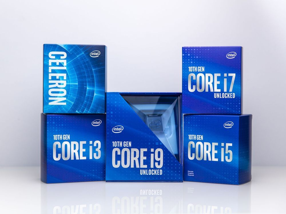 Intel Core i9, Core i7, Core i5, Core i3, Celeron - pudełka procesorów