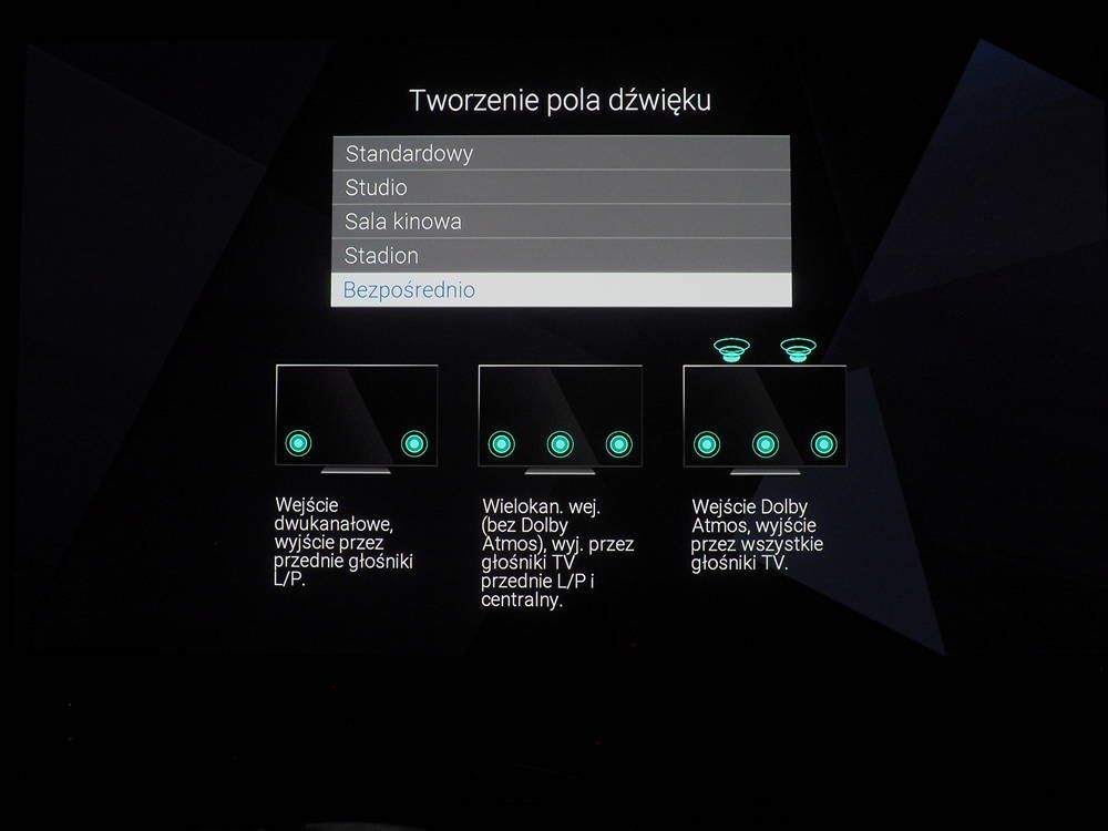 ustawienia pola dźwięku w telewizorze Panasonic 65GZ2000