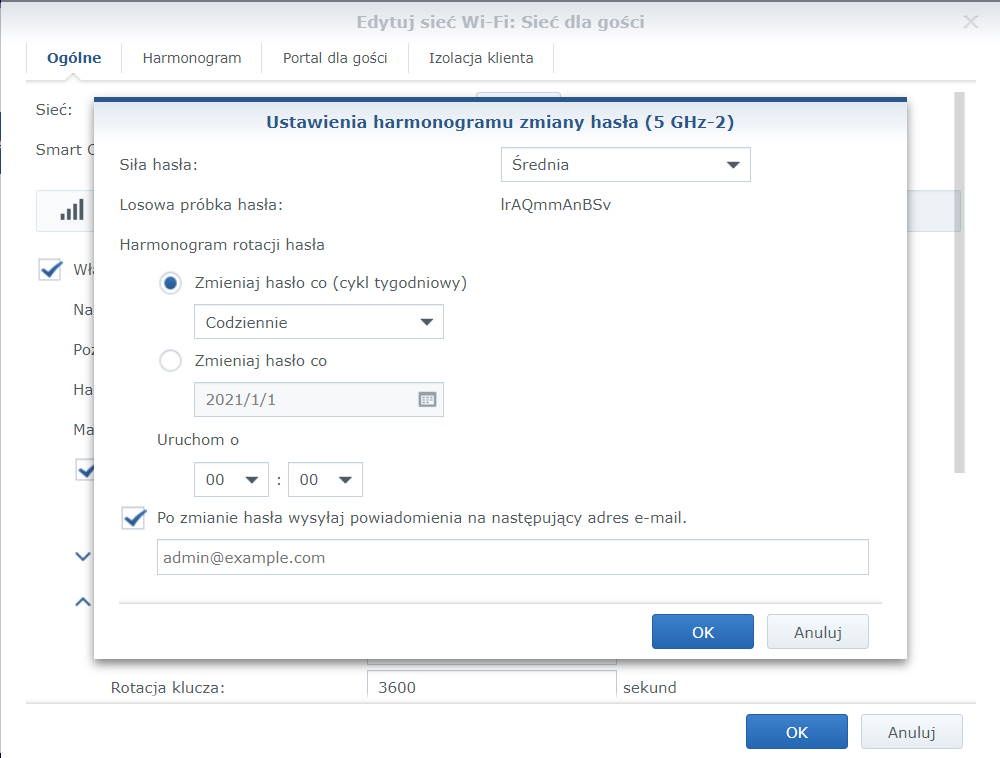 Synology RT6600ax - ustawienia Wi-Fi 6/6
