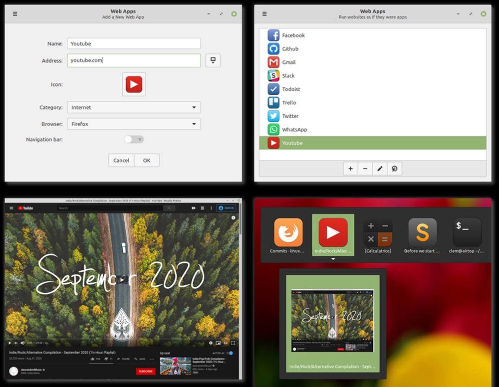 Linux Mint 20.1 Web Apps