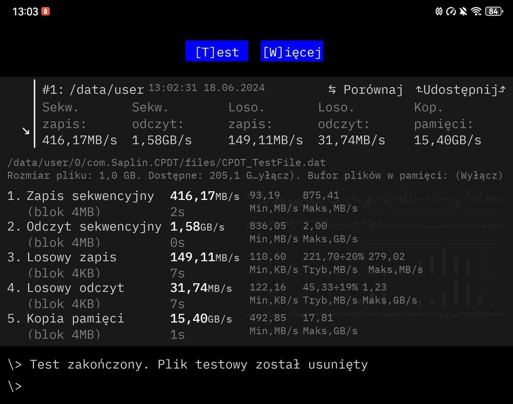 Test pamięć