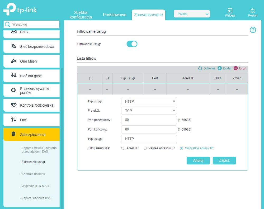 TP-Link0Archer MR600 - Zaawansowana konfiguracja