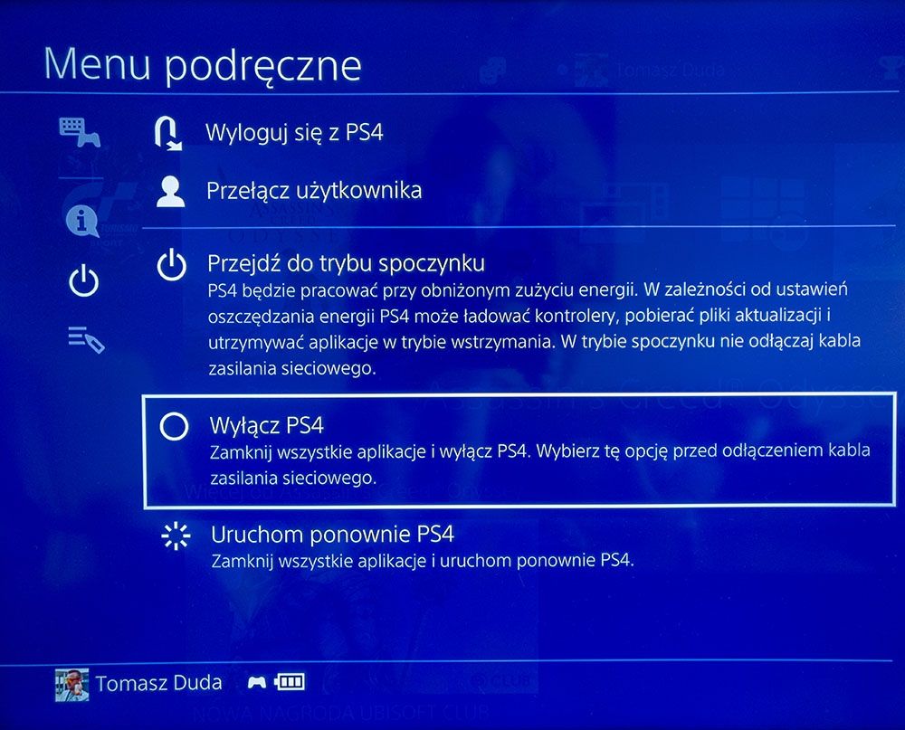 wyłączanie ps4