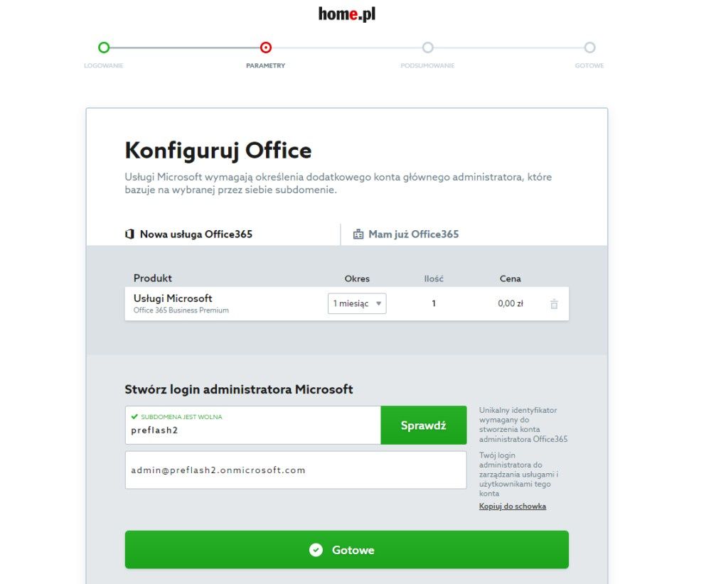 Konfiguracja Microsoft 365