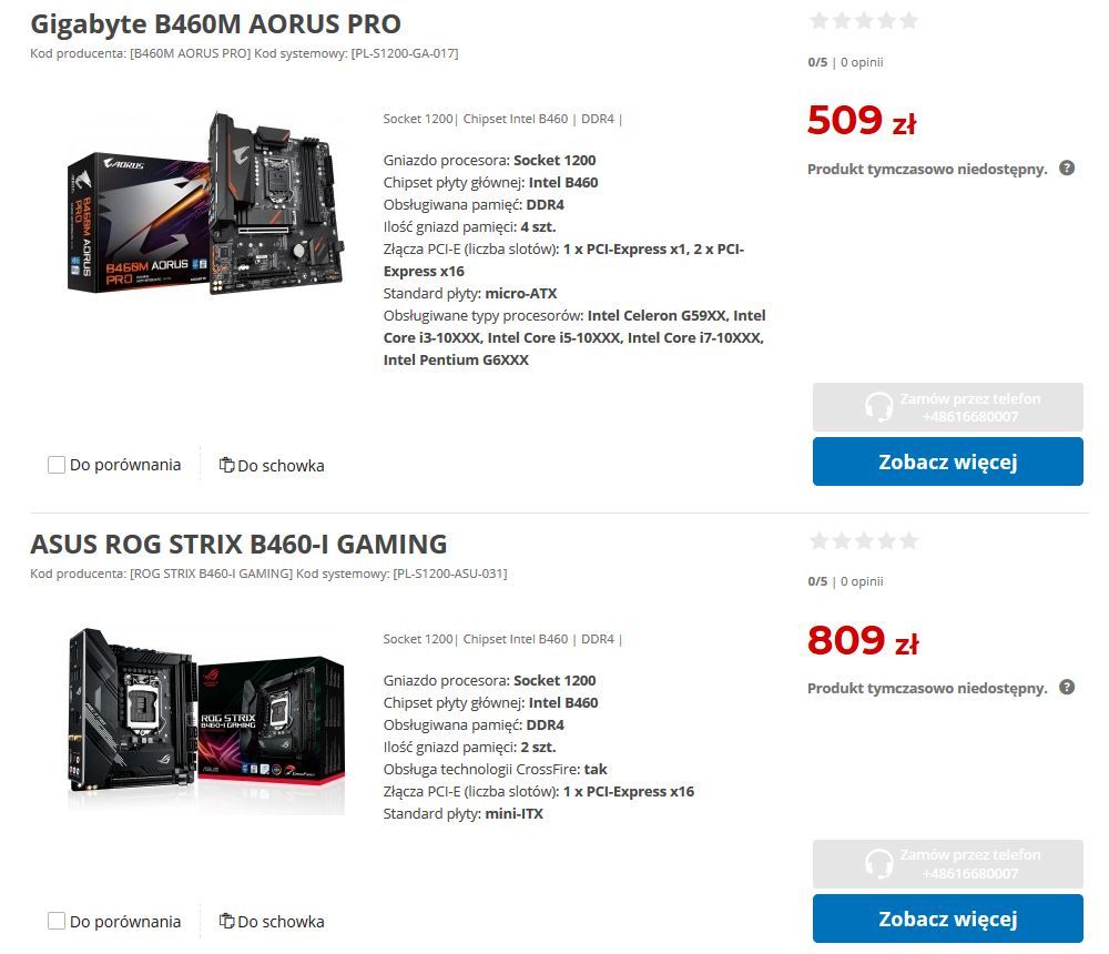 Płyty główne B460