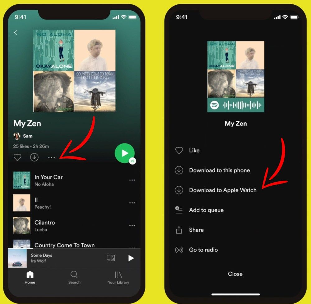 Pobieranie utworów ze Spotify na Apple Watch