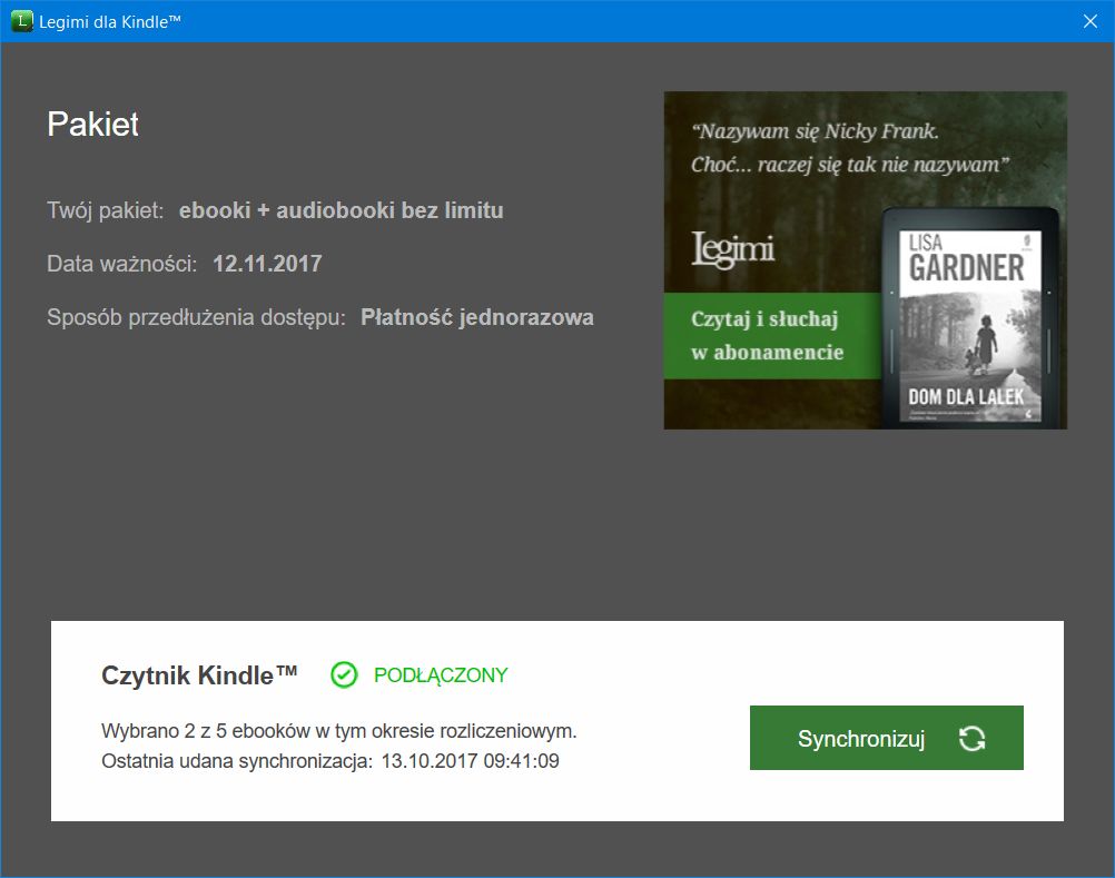 Legimi synchronizacja