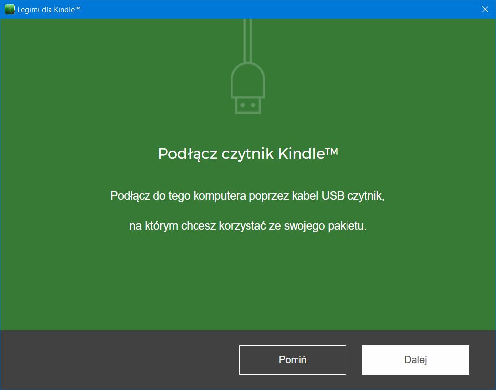 Legimi Kindle podłączanie czytnika