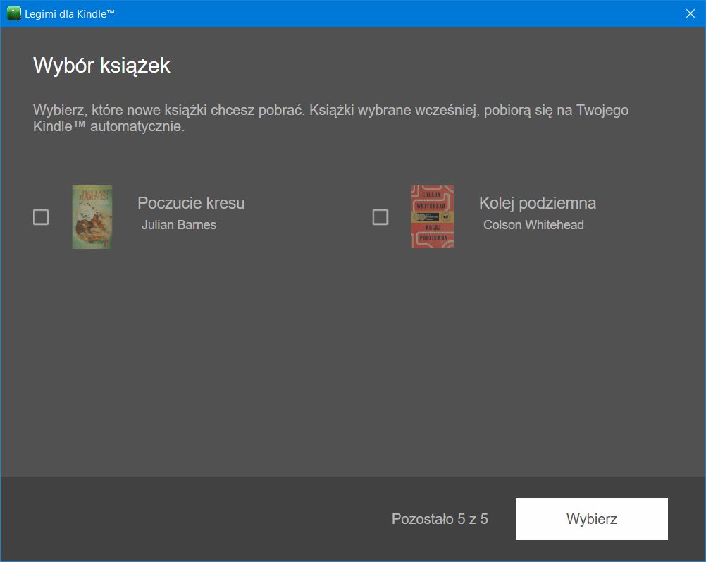 Legimi Kindle wybór książek