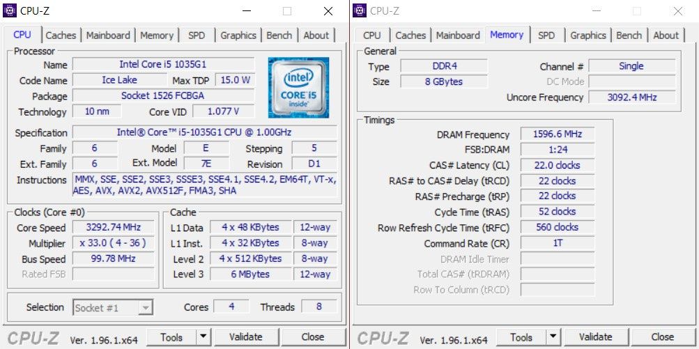 Fujtisu LifeBook CPU-Z