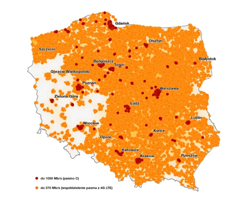 Mapa 5G Orange