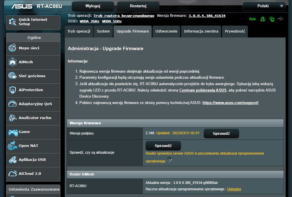 Zaktualizuj router