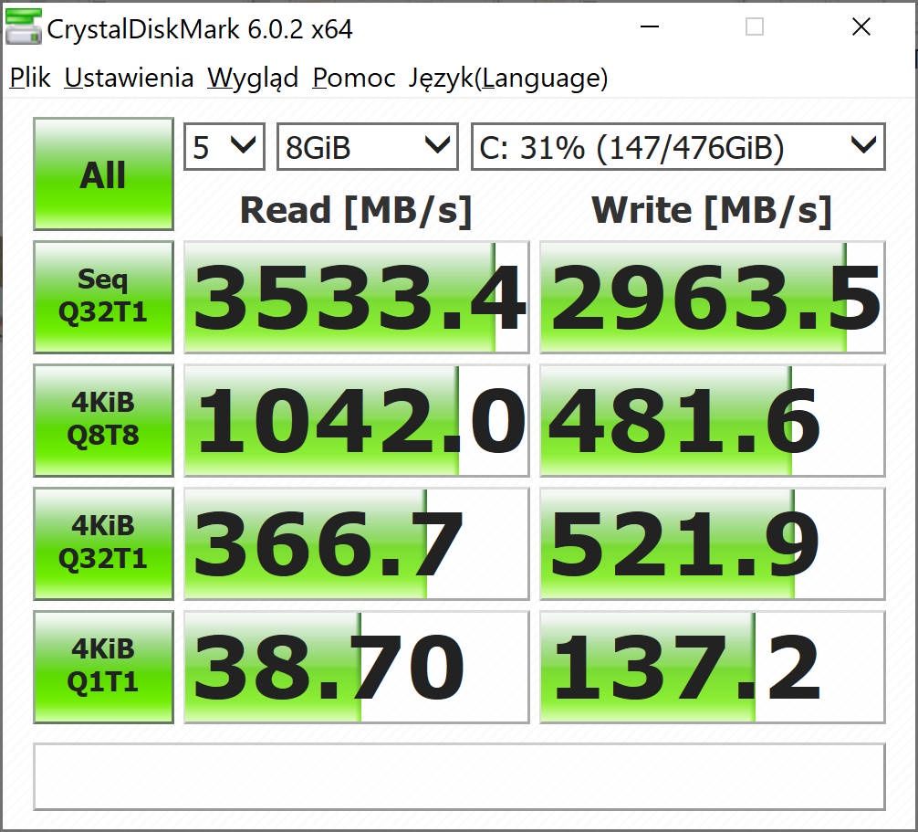 Lenovo Yoga 9i - CrystalDiskMark