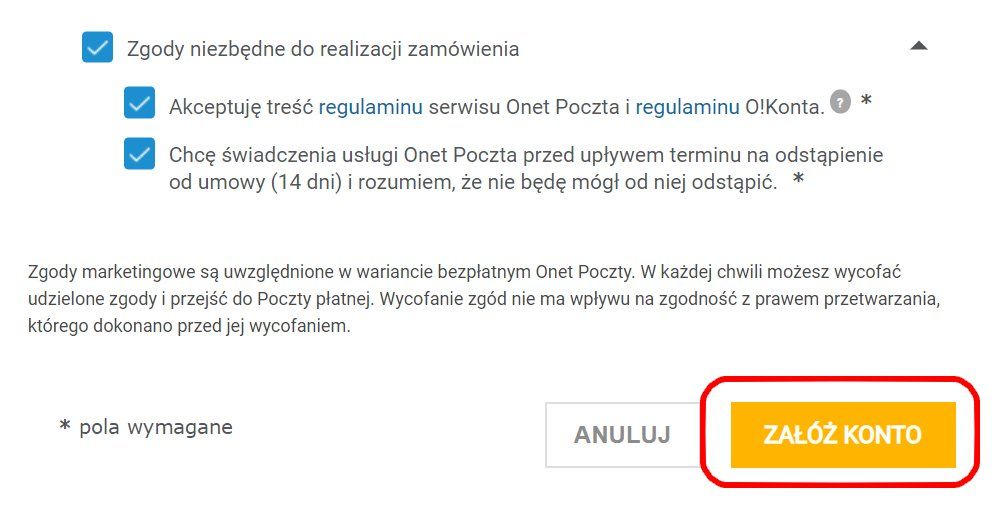 Jak założyć pocztę Onet - część 3