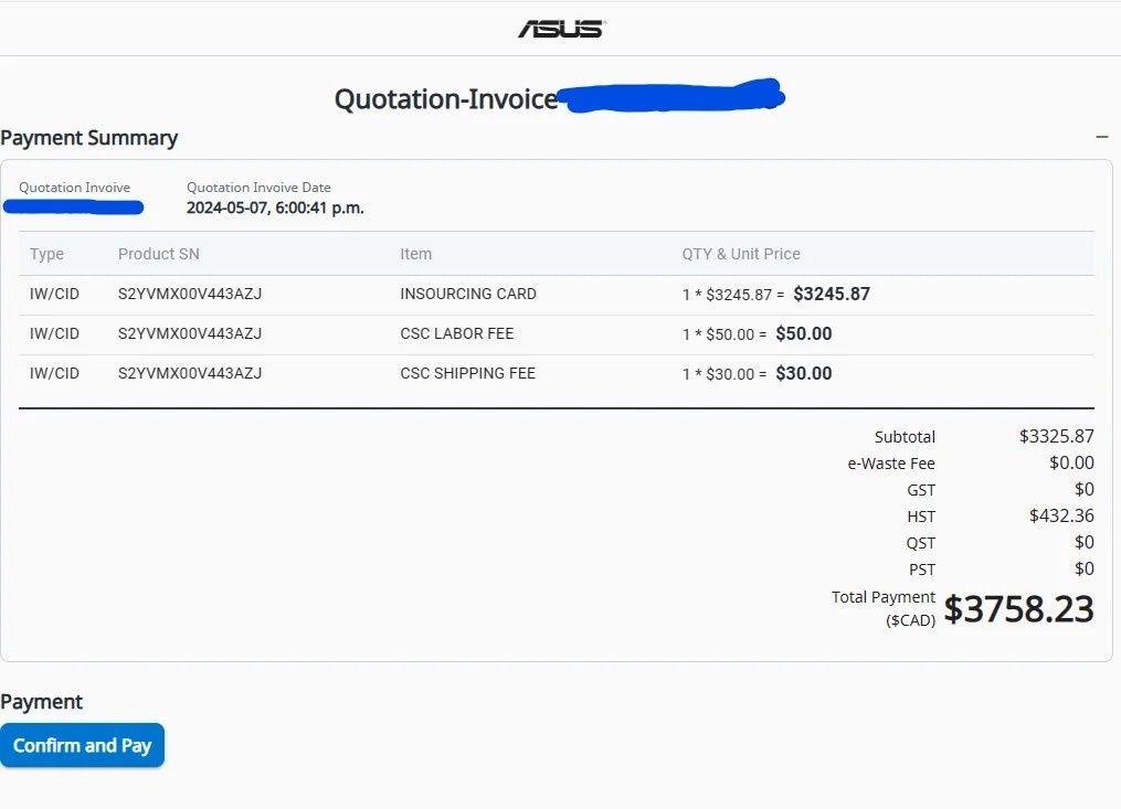ASUS GeForce RTX 4090 - wycena naprawy