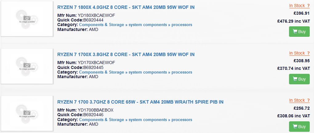 AMD Ryzen - ceny w przedsprzedaży