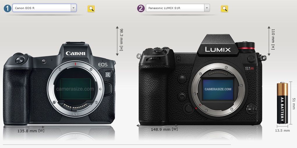 Canon EOS R i Panasonic Lumix S1R